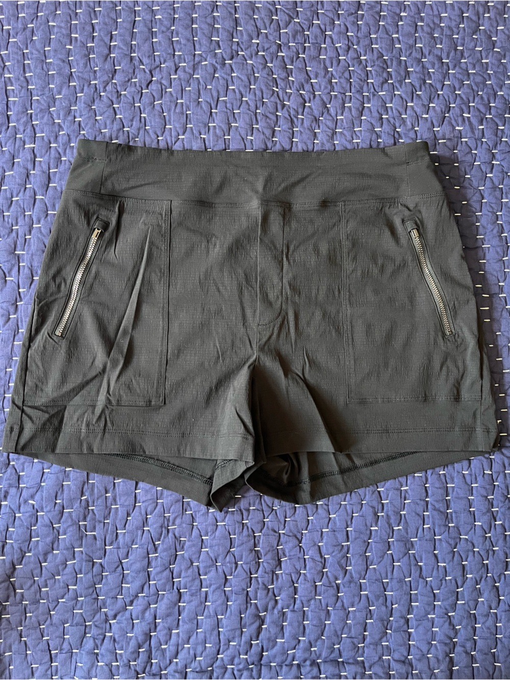 Athleta Black Athletic Shorts with Zip Pockets